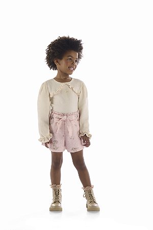Conjunto Kiki Infantil Babado e Shorts Capivara - 1 ao 4