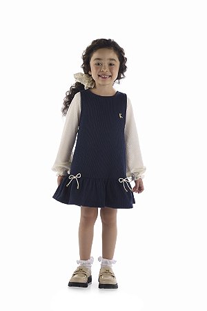 Conjunto Salopete Kiki Infantil com Laços - 1 ao 4