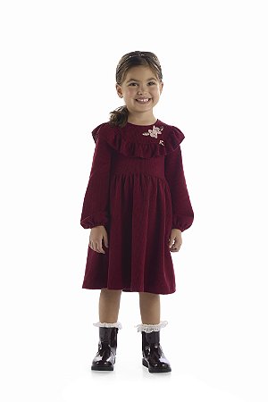 Vestido Kiki Infantil Tricô Bordado - 1 ao 4