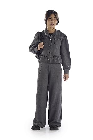 Casaco Menina Anjo Manga Bufante com Bolsos - 14 ao 18