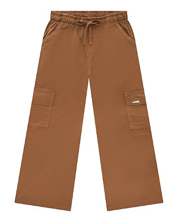 Calça Nina Go Wide Leg Cargo Sarja 6 ao 18