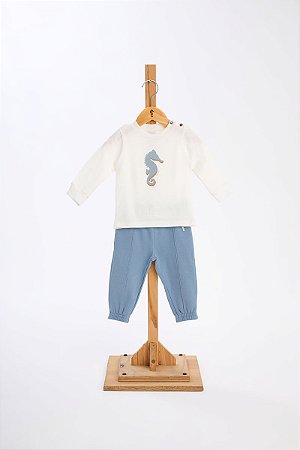 Conjunto Onda Marinha Baby Malha e Moletom P ao 3