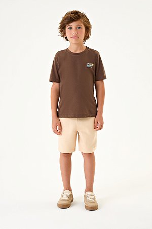 Conjunto Onda Marinha Camiseta Estampada Bermuda com Bolso 4 ao 10