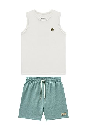 Conjunto Onda Marinha Regata Bermuda Tactel 4 ao 12