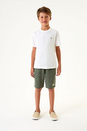 Conjunto Onda Marinha Camiseta Moletinho Eco Listrado 4 ao 12