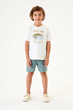 Conjunto Onda Marinha Camiseta Estampada Bermuda D'água 1 ao 3