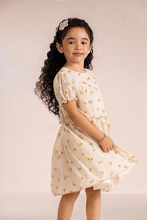 Vestido Kiki Tule Bordado Fio de Lurex 1 ao 4