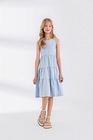 Vestido Menina Anjo Alça e Camadas 12 ao 18