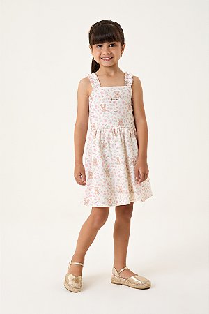 Vestido Somnii Alça Linho Ursinhos 1 ao 12