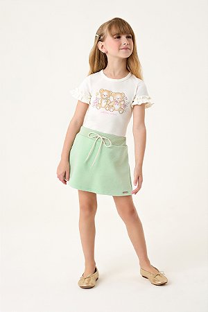 Conjunto Somnii Blusa Urso Strass Shorts Saia Moletom 1 ao 12