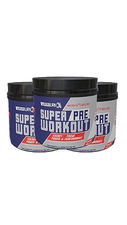 3 Potes - Super Pre Workout 300g - Limão - SuperBurn24