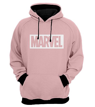 Blusa de Frio Moletom Marvel Rosa - Feminino e Masculino - Olá Wear - Modelos Personalizados de Blusas de Frio Moletom.
