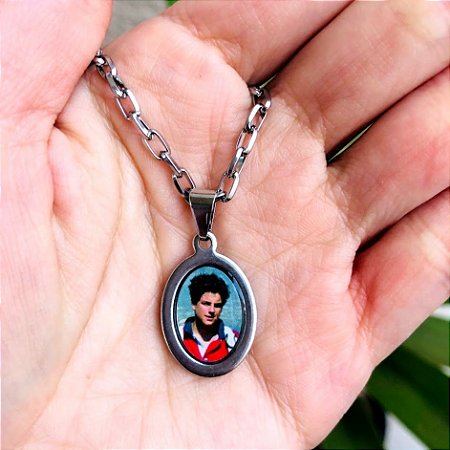 Corrente Masculina com Medalha do Beato Carlo Acutis em Aço Inox
