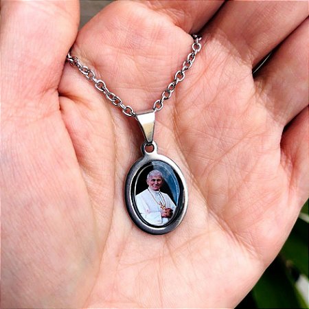Corrente Feminina  com Medalha de São João Paulo II em Aço Inox