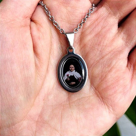Corrente Feminina  com Medalha de Santa Teresinha do Menino Jesus em Aço Inox