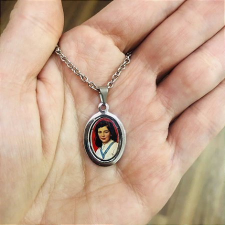 Corrente Feminina com Medalha da Beata Laura Vicunã  em Aço Inox