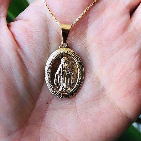 Colar com Medalha Milagrosa Nossa Senhora das Graças