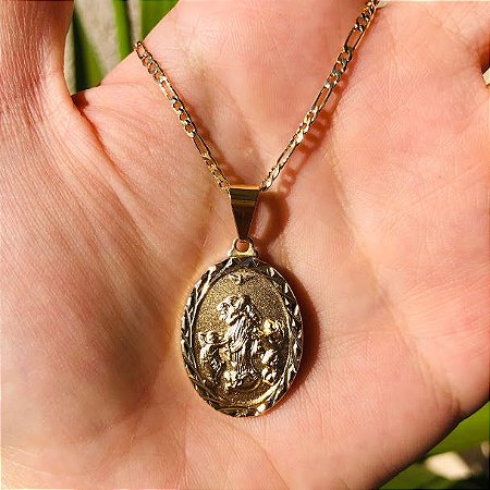 Corrente Masculina com Medalha Nossa Senhora Desatadora dos Nós