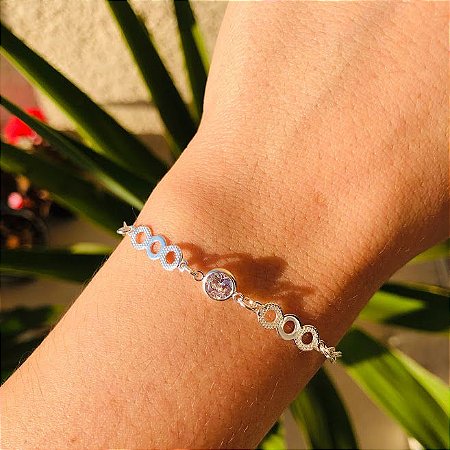 Pulseira de Prata 925 com Zircônia