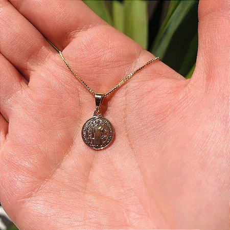 Colar com Medalha São Bento Pequena
