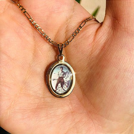 Corrente masculina com Medalha Oval do Beato Pier Giorgio Frassati