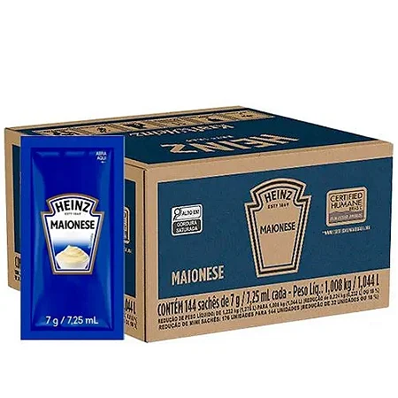Maionese Heinz Sachê 7g Caixa com 144 Unidades