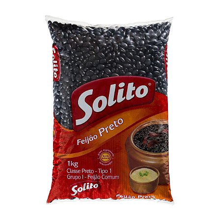Feijão Preto Solito Tipo 1 Pacote 1Kg