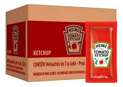 Ketchup Heinz Tradicional 7g Caixa com 144 Unidades