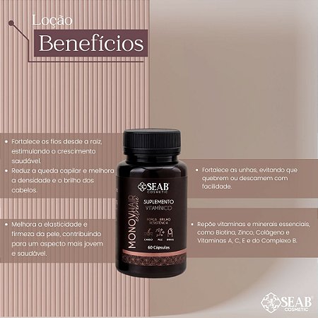 Suplemento Vitamínico Monovhair Extreme – Força, Brilho e Resistência (60 Cápsulas)
