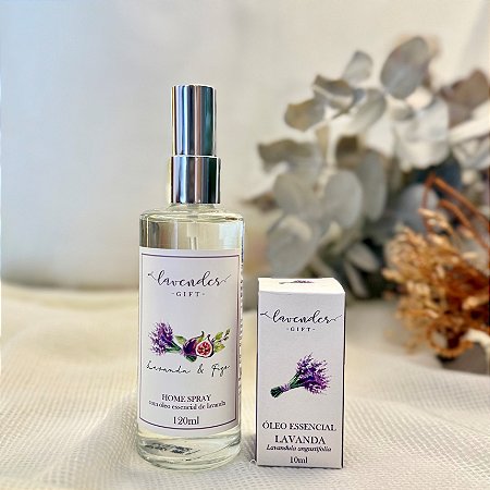 Kit Home Spray Lavanda & Figo 120ml e Óleo Essencial de Lavanda Angustifolia