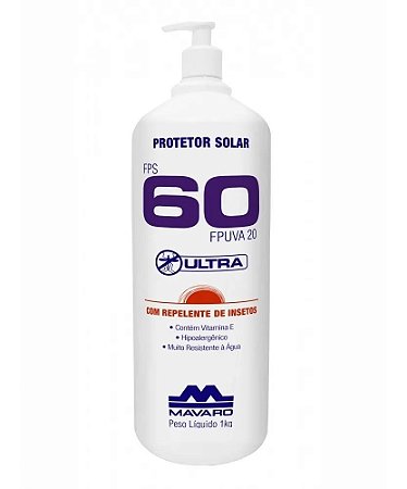Protetor Solar 60 FPS Com Repelente Mavaro 1 KG