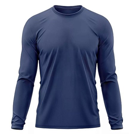 Camiseta Térmica Proteção Solar UVA e UVB Azul Marinho - Equipamentos de  Proteção Individual