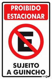 Placa Proibido Estacionar Sujeito Guincho Ps253 20x30cm