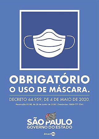 Obrigatório O Uso De Máscara - Decreto Estadual Nº 64959 SP PS69