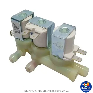 VALVULA ENTRADA TRIPLA LAVADORA ELECTROLUX LT15F 220V (64287507)