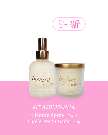Kit Home Spray + Vela Perfumada Inspire Felicidade