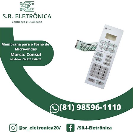 Membrana Teclado Microondas Consul Cma20