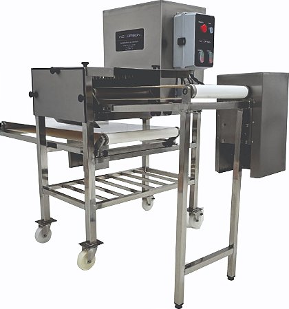 Cortador Elétrico De Toucinho Em Aço Inox 304, Com Esteira De Entrada E Saída