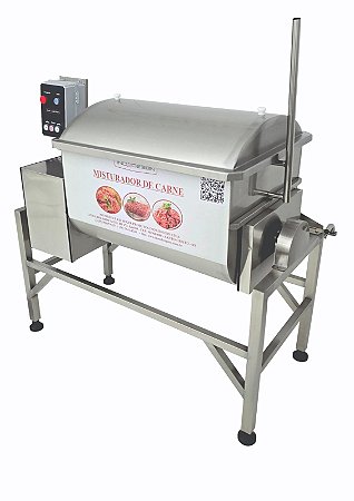 Misturador Elétrico De Carne 140 Litros/100kg Com 02 Eixos Em Aço Inox 304