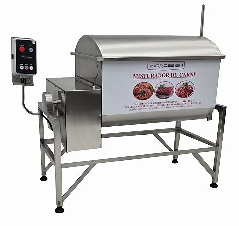 Misturador Elétrico De Carne 280 Litros/200kg Com 02 Eixos Em Aço Inox 304