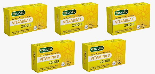 Kit 5uni Vitamina D 2000UI (30 caps) - Eurofito