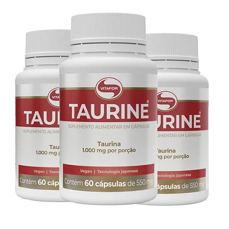 Kit 3uni Taurine 550mg 60 cáps - Vitafor