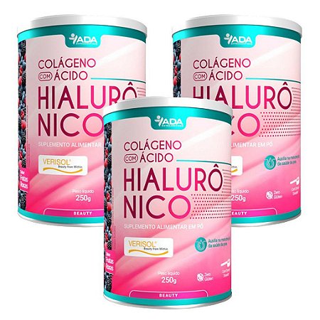 Kit 3uni Colágeno com Ácido Hialurônico 250g - ADA