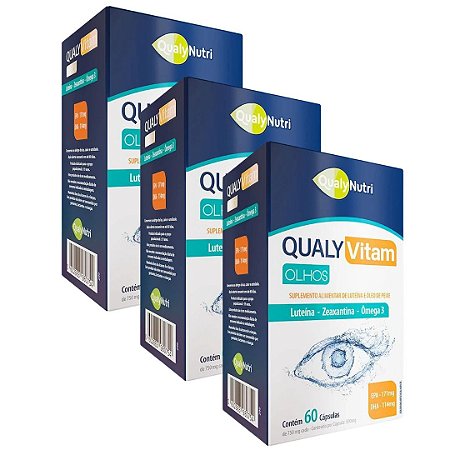 Kit 3uni Qualyvitam Olhos EPA/DHA com 60 cáps - Qualynutri