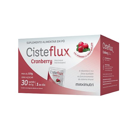 Cisteflux Cranberry 30 Sachês - Maxinutri - Supremo Suplementos