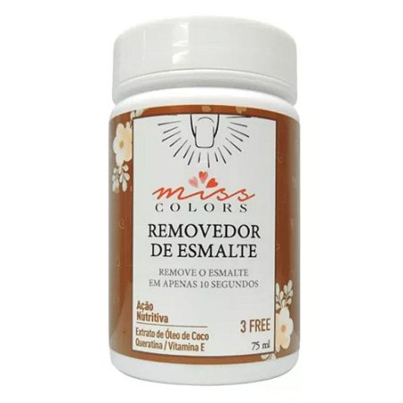 Removedor de Esmalte 75ml Expresso Extrato de Óleo de Coco - Miss Colors