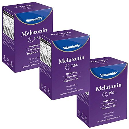 Kit 3uni Melatonin P.M 60 cáps - Vitaminlife