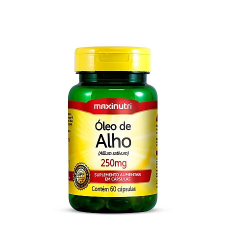 Óleo de Alho 250mg 60 cápsulas - MaxiNutri