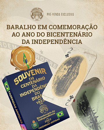 Baralho do Bicentenário da Independência do Brasil (1 UN) - FRETE GRÁTIS - Edição Limitada