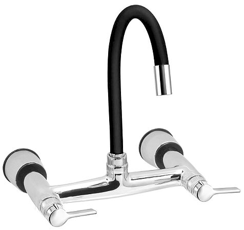 MISTURADOR COZINHA 1256 C62 PAREDE FLEX PRETO ESTEVES